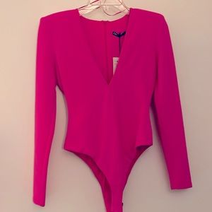 Shoulder Pad Deep V Bodysuit
